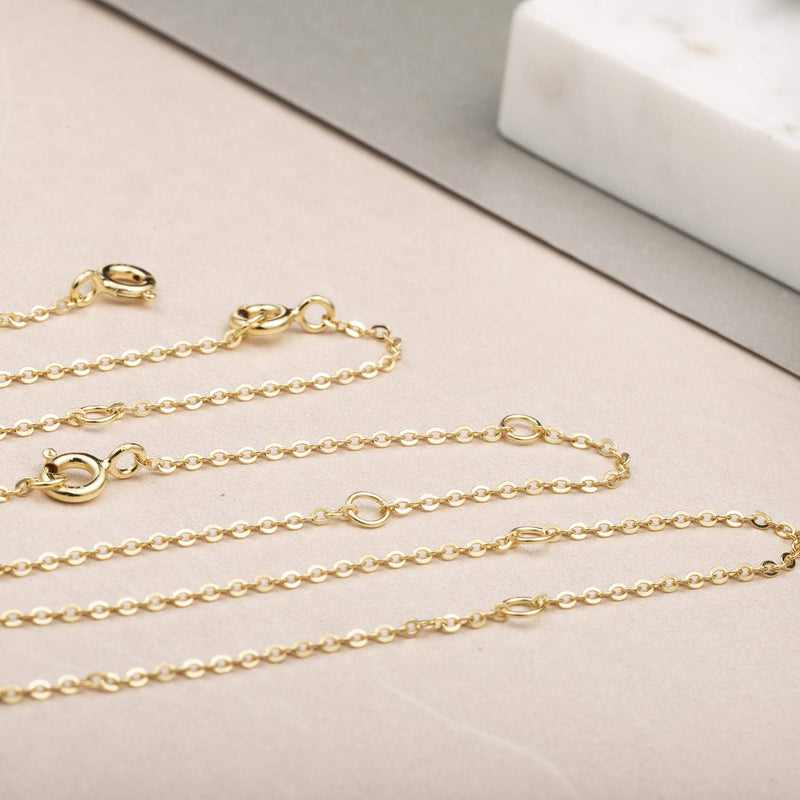 [Australia] - Necklace Extenders Necklace Chains Sterling Silver Bracelet Anklet Extenders Set 2, 3, 4, and 6 Inches in Silver, Gold, and Rose Gold Gold Plated Set 2", 3",4", 6" 