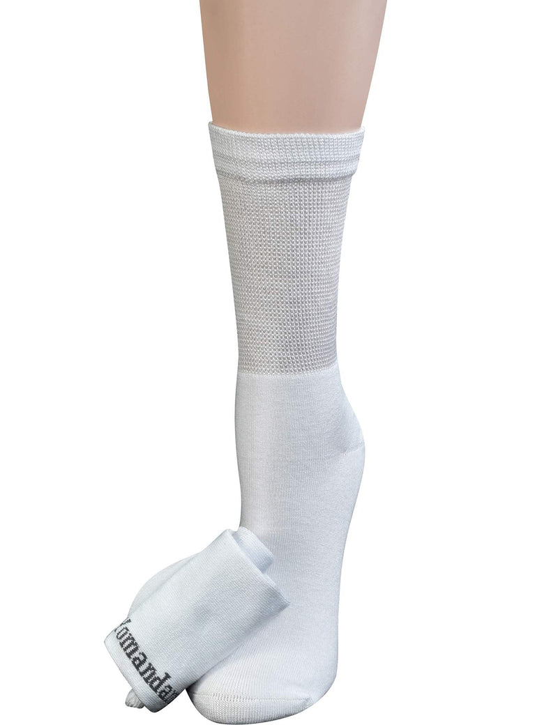 [Australia] - Yomandamor Womens Bamboo Diabetic Crew Socks With Seamless Toe,6 Pairs Size 9-11 6 Pairs Solidwhite 
