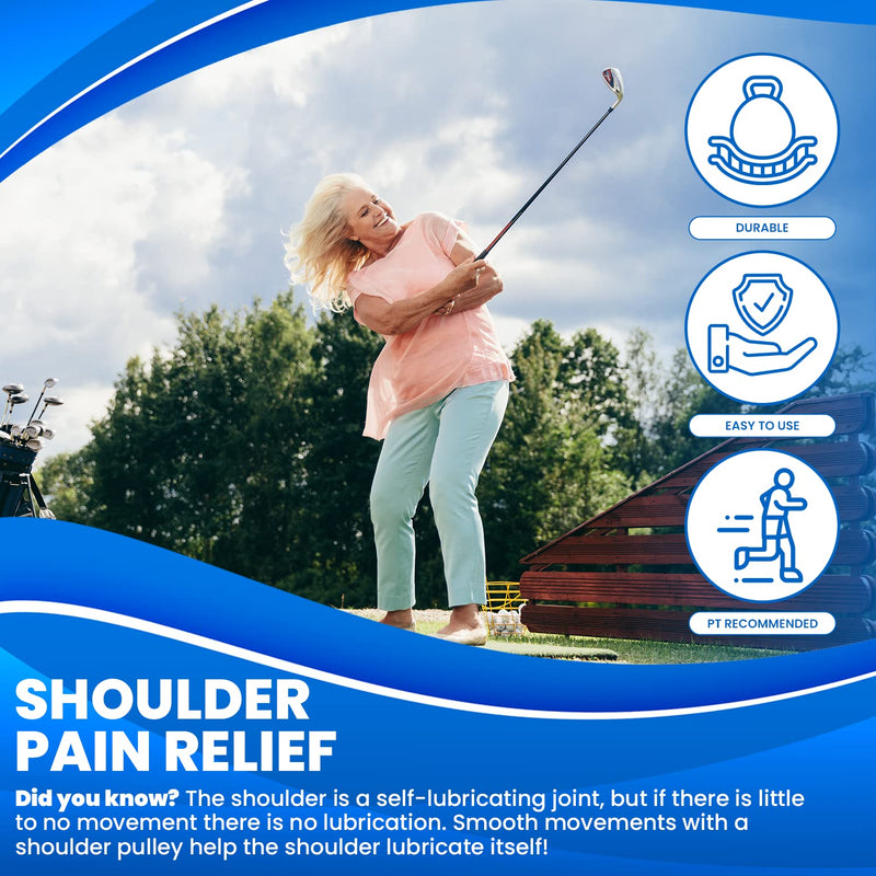 [Australia] - RangeMaster BlueRanger Shoulder Pulley with Patient Guide │ Aids Recovery and Rehabilitation │ Helps Enhance Pain Free Range of Motion │ Adjustable, Web Strap Door Attachment Blue 