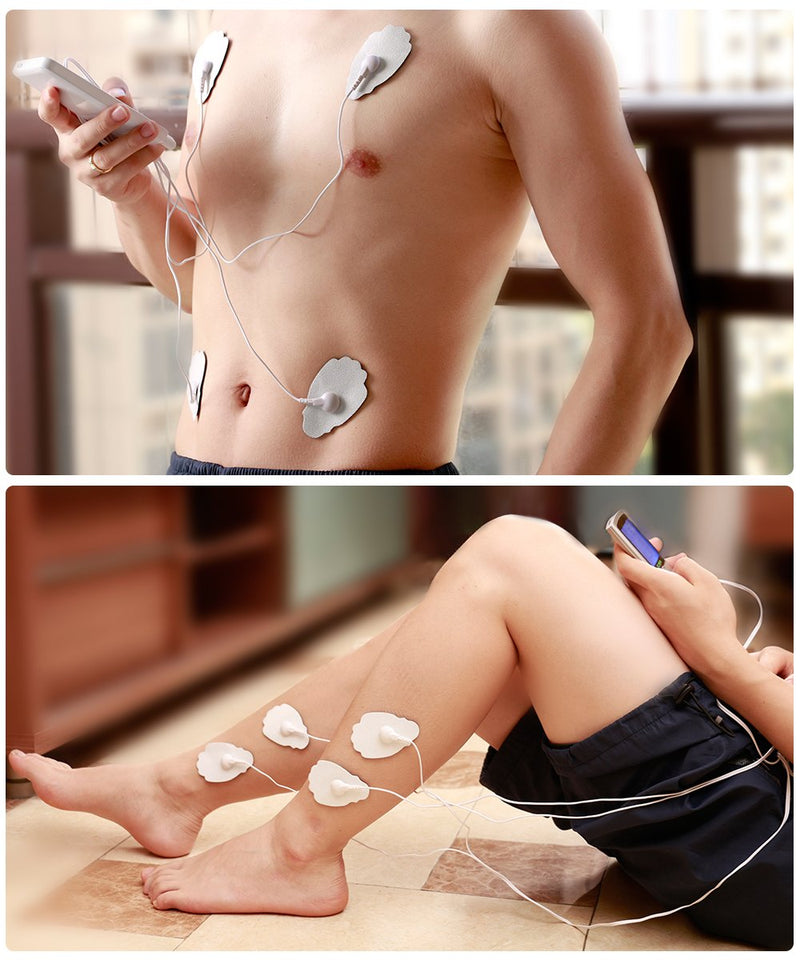 [Australia] - Belifu TENS Unit Electrode Pads Reusable Self-Adhesive Replacement Massage Pads Latex Free, Standard Connection Snap on 3.5mm Cable for Tens EMS Massager 