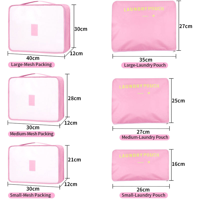 [Australia] - Coolzon Packing Cubes for Suitcases Organiser Bags Luggage Organiser Set Travel Cubes Laundry Bags for Backpack Clothes Shoes, Pack of 6, Dot 