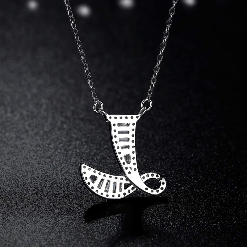 [Australia] - VIKI LYNN 925 Sterling Silver Initial Necklace Cubic Zirconia Jewelry for Girls Women Letter L 