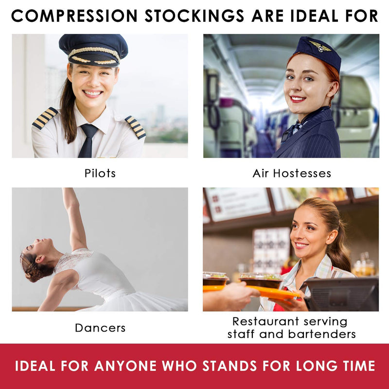 [Australia] - Medicella Thigh High Compression Stockings for Women Open Toe 20-30 mmHg Made in USA Medical Quality Firm Pressure Support Circulation (Black, Small) Black 
