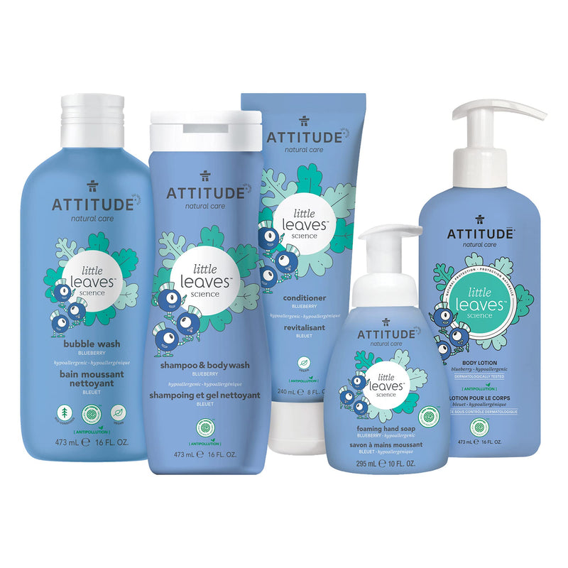 [Australia] - ATTITUDE Natural Bubble Wash for Kids EWG Verified Hypoallergenic Body Soap for Sensitive Skin Vegan and CrueltyFree, Blueberry, 16 Fl Oz (18316) 