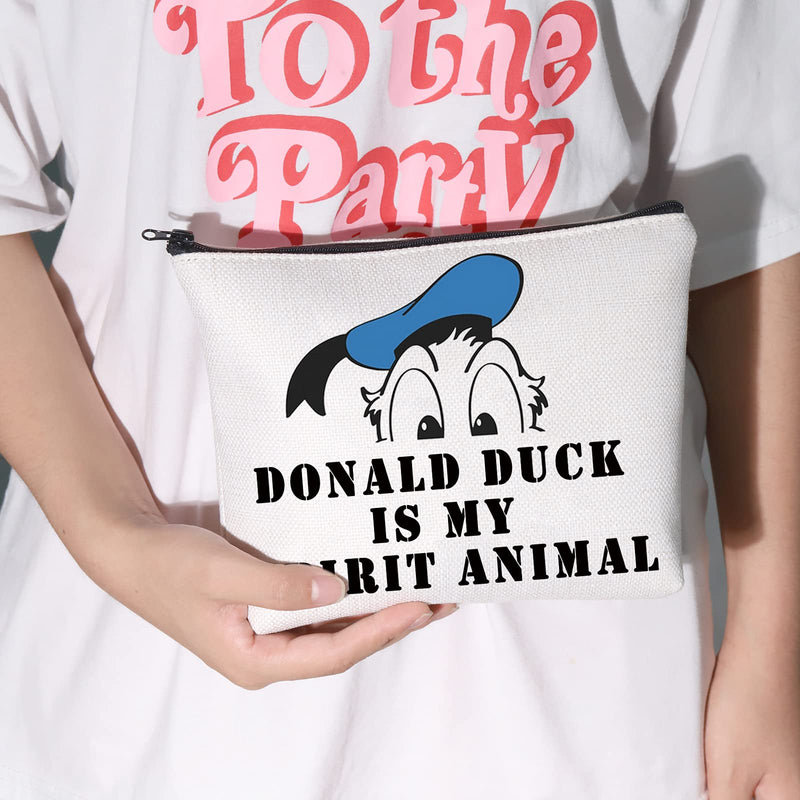 [Australia] - LEVLO Donald Duck Cosmetic Make Up Bag Donald Duck Lover Gift Donald Duck Is My Spirit Animal Makeup Zipper Pouch Bag For Women Girls, Donald Spirit Anima, 