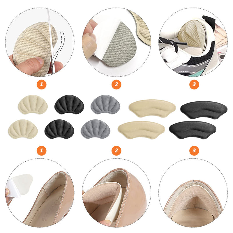 [Australia] - 10 Pairs of Double-Sided self-Adhesive Shell Invisible Heel Stickers, Sponge Heel Pads, Thick Insoles, Anti-wear feet, can be Cut at Will 