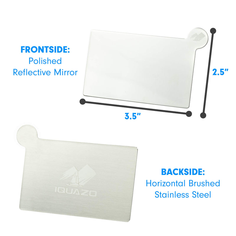 [Australia] - Portable Compact Mirror (2Pack) – Credit Card Size Pocket Mirror. Unbreakable Travel Mirror. Fits All Wallets, Purse. Personal Mirror for Men & Women Matte Black 