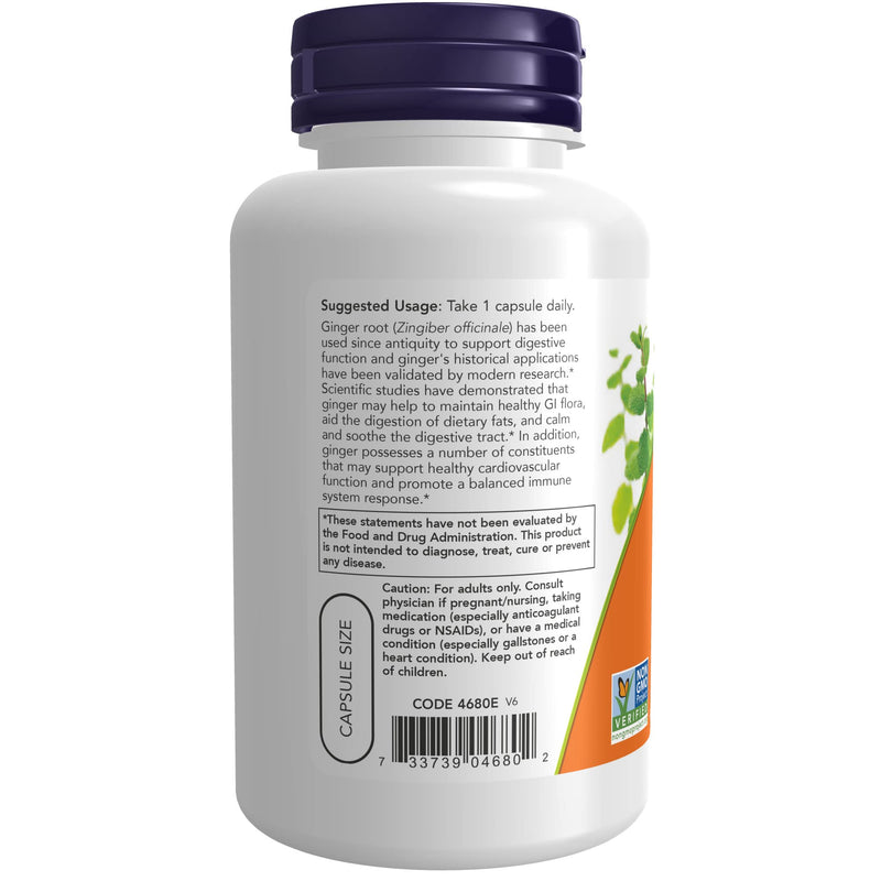 [Australia] - NOW Supplements, Ginger Root (Zingiber officinale) 550 mg, Digestive Support*, 100 Veg Capsules 100 Count (Pack of 1) 