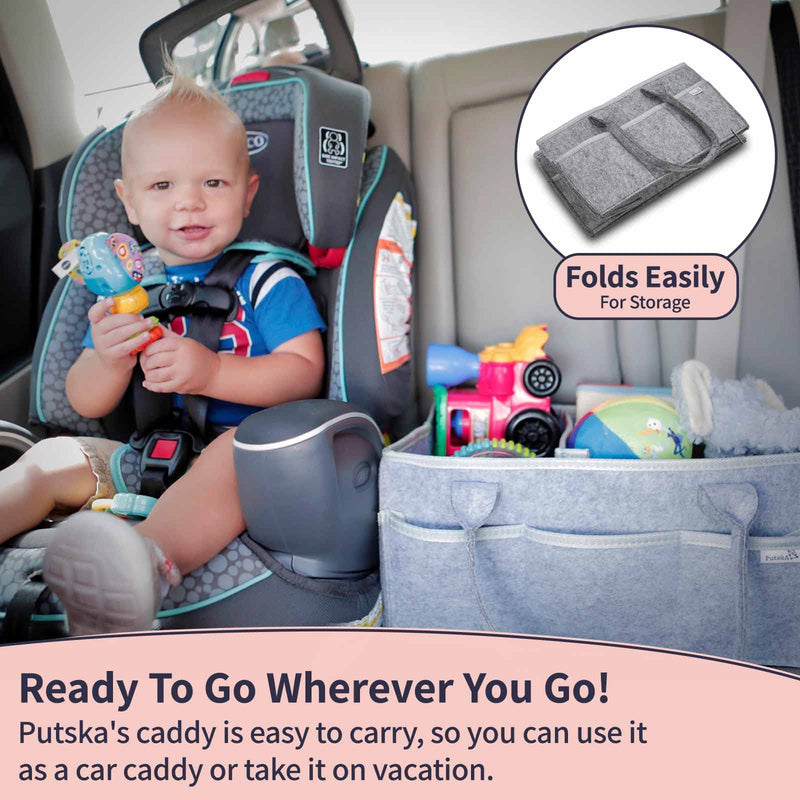 [Australia] - Putska Baby Nappy Caddy Organiser - Caddy organiser Baby shower gifts for mum. Baby essentials for newborn baby gifts. Newborn essentials & new born baby gifts girl. New baby boy gifts.Baby girl gift A Diaper Caddy Set 