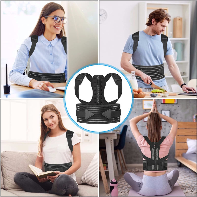 [Australia] - Aollop Posture Corrector Women and Men Spine Back Support Adjustable Back Brace for Improving Posture Providing Pain Relief from Neck Back Shoulder ( Waist 27'- 51') 