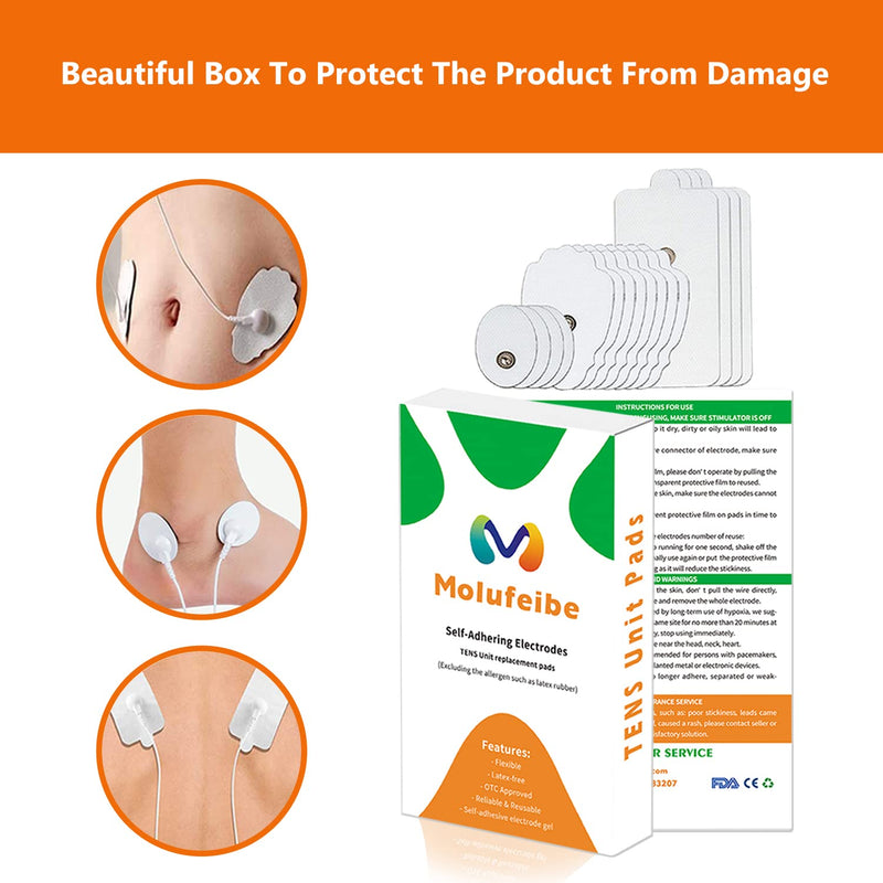 [Australia] - 20 Pack TENS Unit Replacement Pads Reuse More Than 35 Times, Snap Electrode Pads for Tens Unit with Standard 3.5mm snap-on Connector, Compatible with Belifu TENS 20 Piece Set 