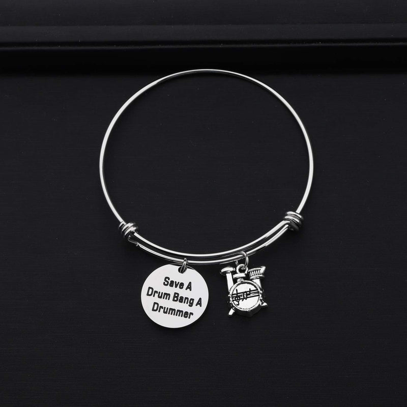 [Australia] - ENSIANTH Funny Drummer Gift Save A Drum Bang A Drummer Keychain Drum Kit Gifts Musician Keychain Percussion Jewelry Drum bracelet 