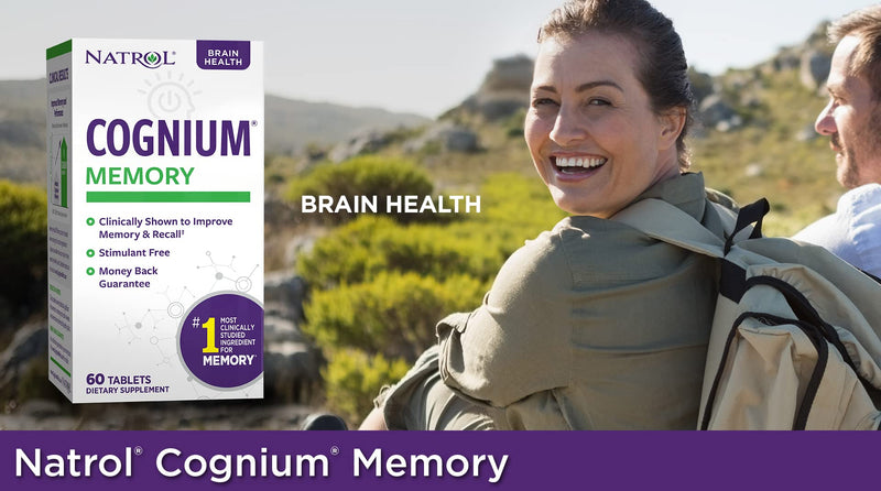 [Australia] - Natrol Cognium Tablets, Brain Health, Keeps Memory Strong, Shown to Improve Memory and Recall in Healthy Adults, Safe and Stimulant Free, 100mg, 60 Count 60 Count (Pack of 1) 