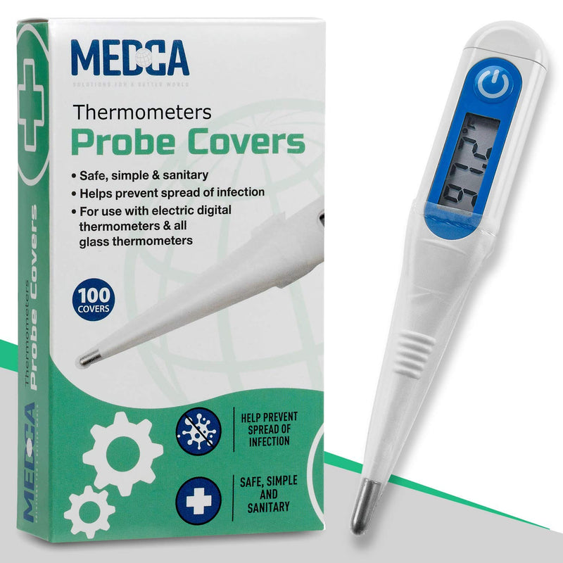 [Australia] - Thermometer Probe Covers - Pack of 200 | Universal and Disposable Probe Cover Box for Digital Thermometer for Accurate Sanitary Oral, Rectal and Underarm Digital and Glass Thermometers Reading 