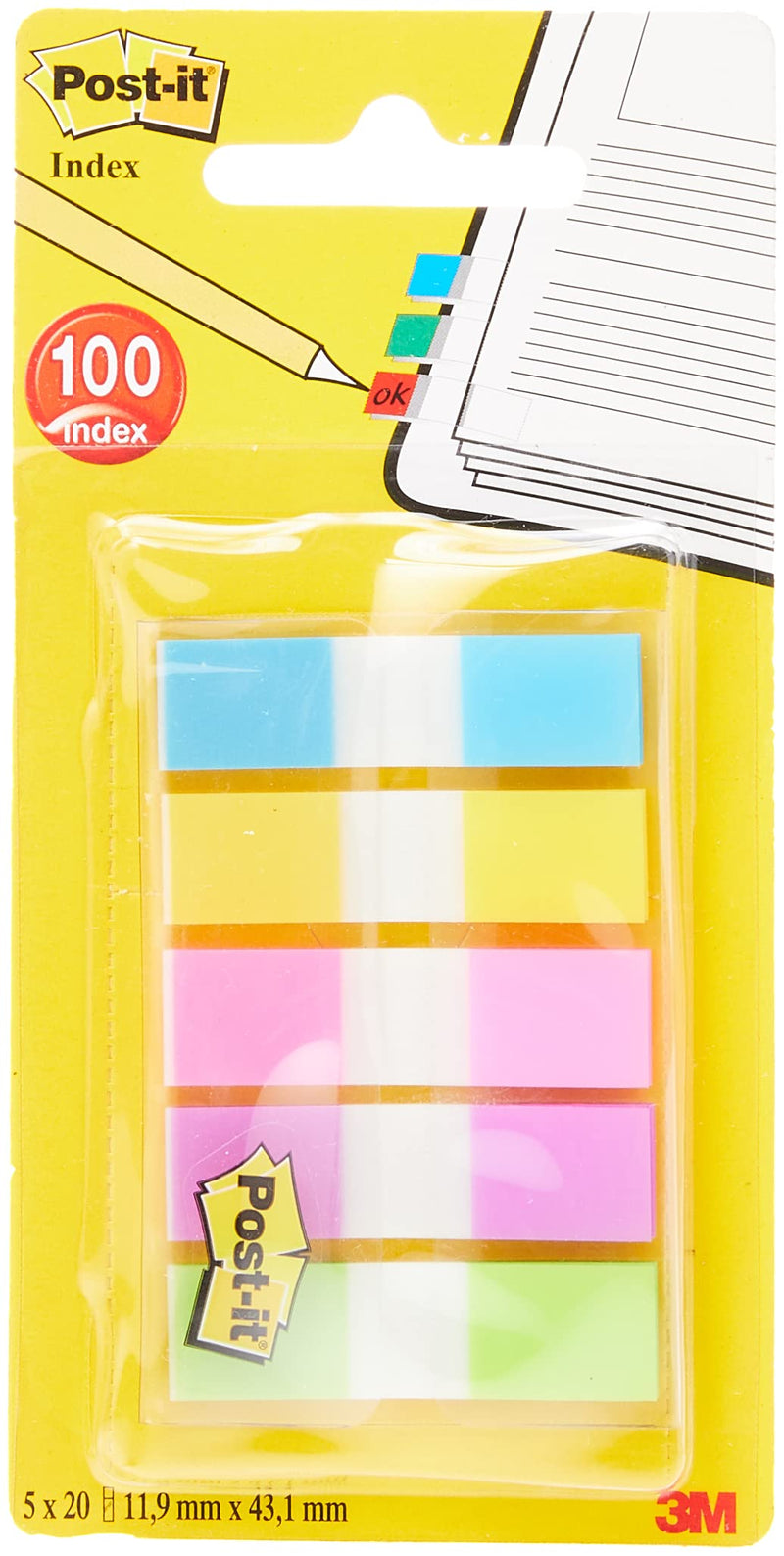 [Australia] - Post-it Flags 6835CB2 Page Flags in Portable Dispenser, 5 Bright Colors, 5 Dispensers, 20 Flags/Color (6835CBEU) 