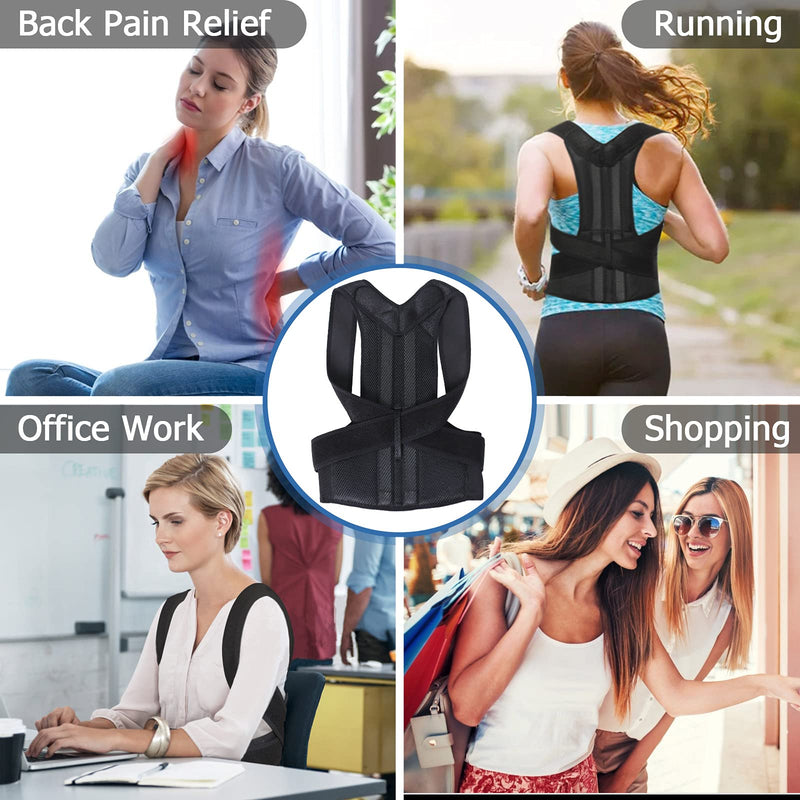 [Australia] - Back Brace for Women Men Adjustable Posture Corrector Improve Posture Lumbar Support Shoulder Lower Upper Back Pain Relief Medium 