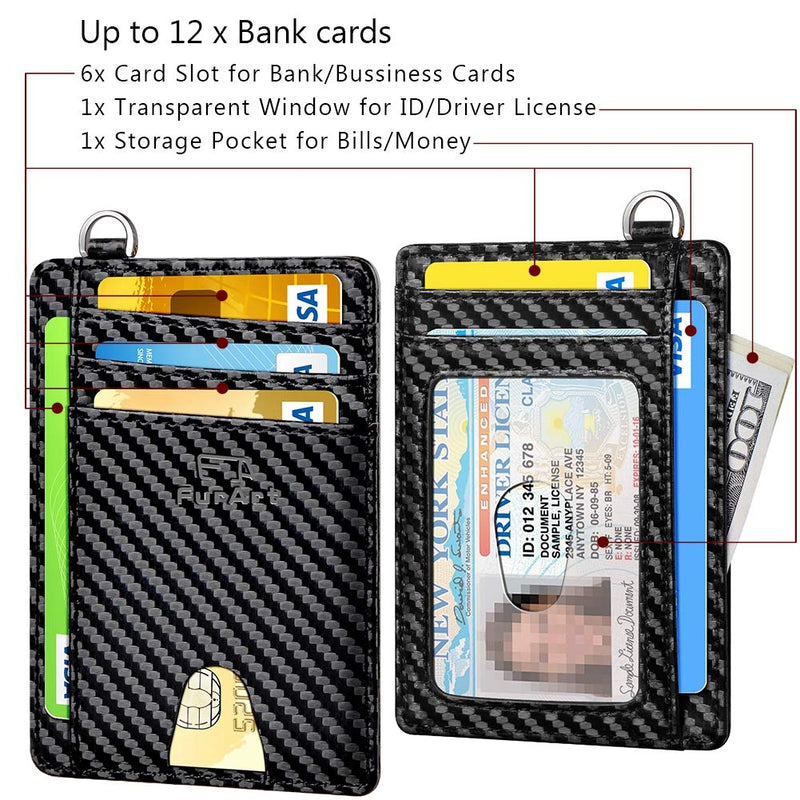 [Australia] - FurArt Slim Minimalist Wallet, Front Pocket Wallets, RFID Blocking, Credit Card Holder for Women&Men Carbon Fiber Black 01 