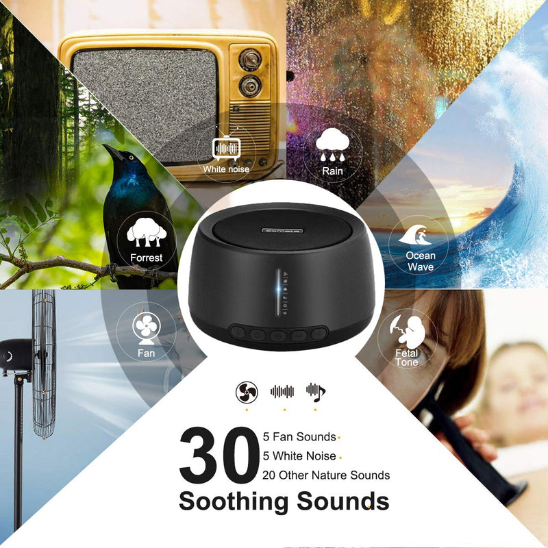 [Australia] - Sound Machine for Baby Sleeping, Exmate Noise Machine for Office Privacy with 30 Non-Looping HiFi Soothing Sound, Memory Function and Timer Sound Machine for Adult Kid Home Office Travel 1 Count (Pack of 1) 