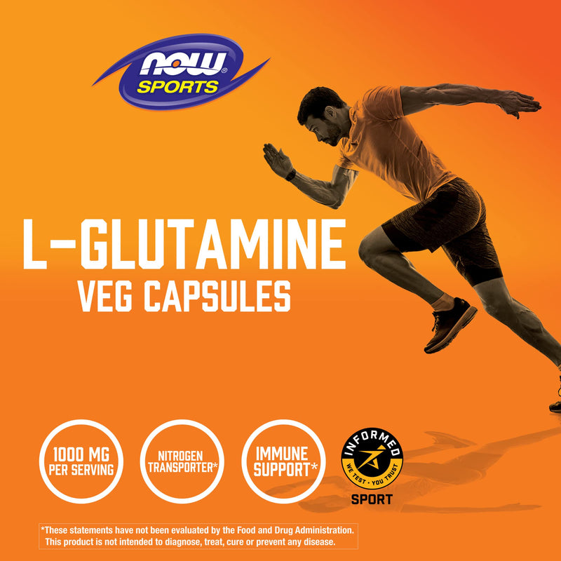 [Australia] - NOW Sports Nutrition, L-Glutamine, Double Strength 1,000 mg, Amino Acid, 120 Veg Capsules 