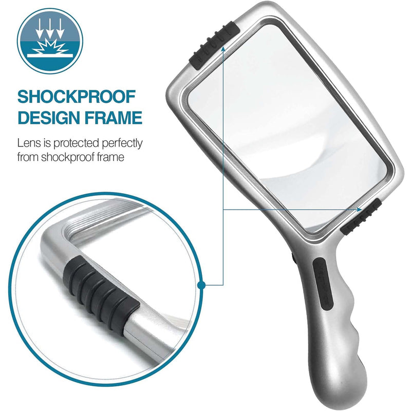 [Australia] - Magnifying Glass with Light and Stand Hands Free Magnifier 10 Dimmable Handheld Led Illuminated Magnifier for Close Work, Elderly Reading, Workbench, Hobbies, AMD.. Magdepo 
