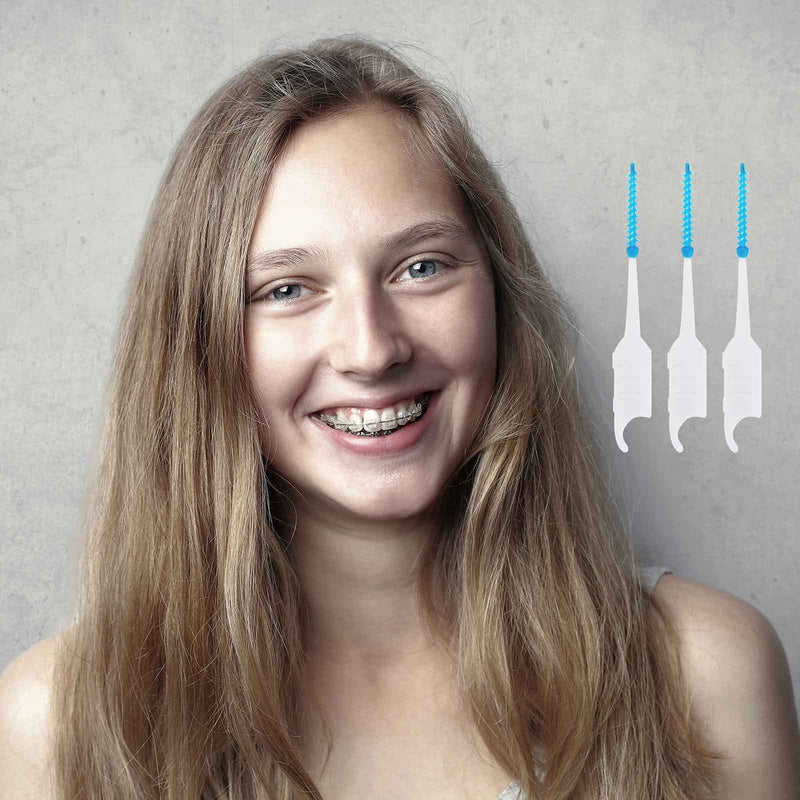[Australia] - 100 PCS Dual-Use Interdental Brushes Silicone Dental Picks Orthodontic Interdental Brush Toothpick Dental Tooth Flossing Dental Brushes Teeth Brush Picks Dental Toothpicks for Braces Oral Cleaning 