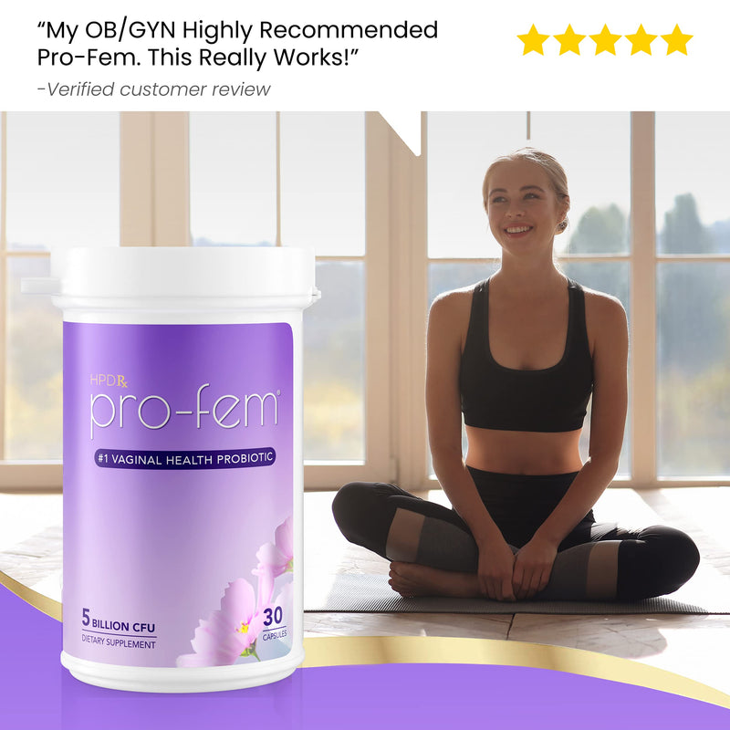 [Australia] - HPD Rx Pro-Fem #1 Vaginal Health Probiotic | Vaginal Probiotics | Clinically Proven to Promote Yeast & PH Balance, Urinary Tract Health | Feminine Probiotics | Works in 7 Days | 30 Capsules | 1 Pack 30 Count (Pack of 1) 