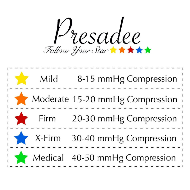 [Australia] - Presadee Double Side Zipper 20-30 mmHg Firm Compression Calf Leg Closed Toe Sock (Small-Medium, Black) Small-Medium 