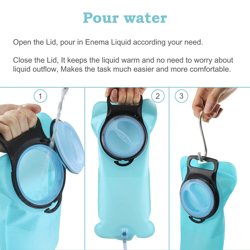 [Australia] - TopQuaFocus 2 Quart Enema Bag kit Portable Enema Bag for Men Women Colon Cleansing Organic Coffee Enemas 2L 