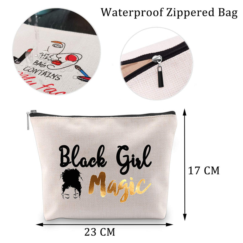 [Australia] - MBMSO Black Girl Magic Makeup Bag Travel Cosmetic Bag for Women Melanin Gifts African American Gifts Inspirational Gifts (Makeup Bag) 