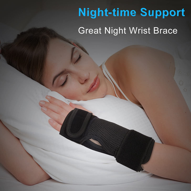 [Australia] - Carpal Tunnel Wrist Brace Night Support, PEIZSON Wrist Support Braces Right Hand with Splint for Tendonitis, Arthritis, Sprain, Carpal Tunnel Syndrome, Carpal Tunnel Pain Relief Brace for Men & Women S/M 