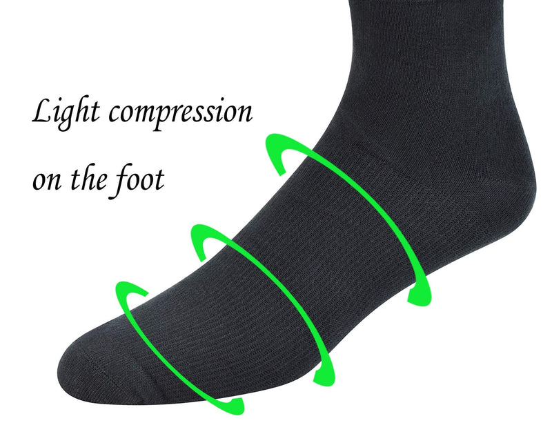 [Australia] - Yomandamor 4 Pairs Mens Over the Calf Compression/Diabetic Dress Socks with Seamless Toe Size 13-15 4 Pairs Black 