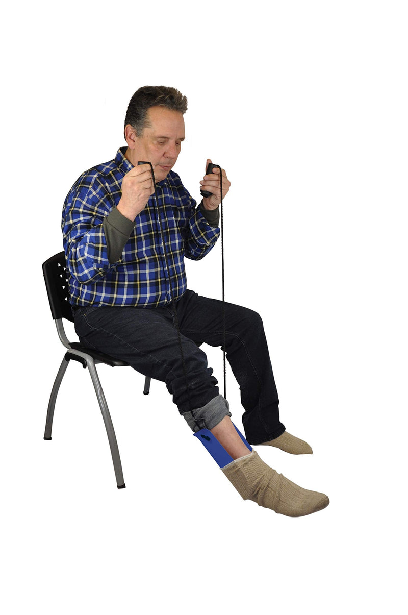 [Australia] - Blue Jay An Elite Healthcare Brand Get Your Sock On Formed Sock Aid for Undergoing Recovery Patients with Large Foam Handles and Wide Molded Plastic Frame | 30 inches Cord Length 