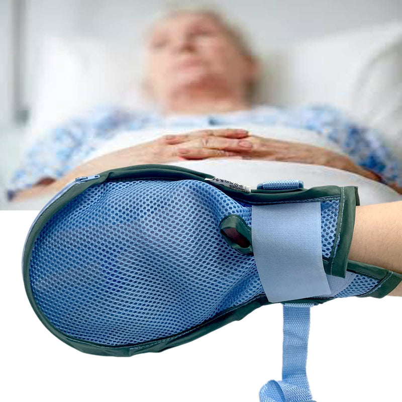 [Australia] - Hands Finger Control Mitt Padded, Dementia Safety Restraint Protector, Harm Fixed Middle Finger Separator for Elderly Patients, 1 Pair (L) L 