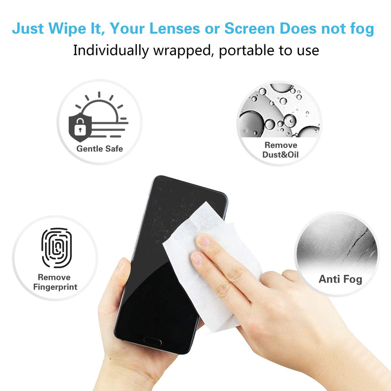 [Australia] - Anti Fog Glasses Wipes MOSSLIAN Lens Cleaning Wipes for Glasses, Smartphone, iPhone, Screens and Other Delicate Surfaces, Pack of 50 50 Count (Pack of 1) 