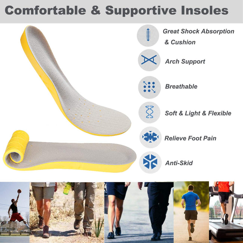 [Australia] - Memory Foam Insoles, Shoes Inserts for Women and Men, Kids Insoles, Providing Arch Support, Great Cushion and Shock Absorption, Relieve Foot Pain S (Women 5-6/ Kids 2-5) 