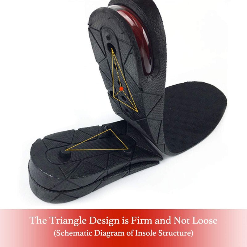 [Australia] - Height Increase Insoles, 3-Layer 1.2" to 2.75” Variable Height Increase Shoe Lifts, Air Cushion Taller Sole Lift, Heel Lift Shoe Height Inserts for Men and Women 3 layer 