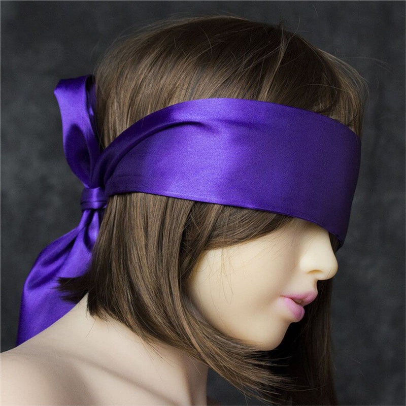 [Australia] - 2 pcs Silk Satin Blindfold Eye Cover Silk Sleeping mask Valentine Gift 155cm / 62” (Black+Bright Pink) Black+bright Pink 