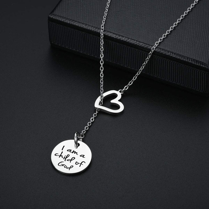 [Australia] - UOIPENGYI Girl's Necklace I Am a Child of God Necklace Children's First Communion or Baptism Necklace Christian Prayer Charm Faith Religious Jewelry for Teens 