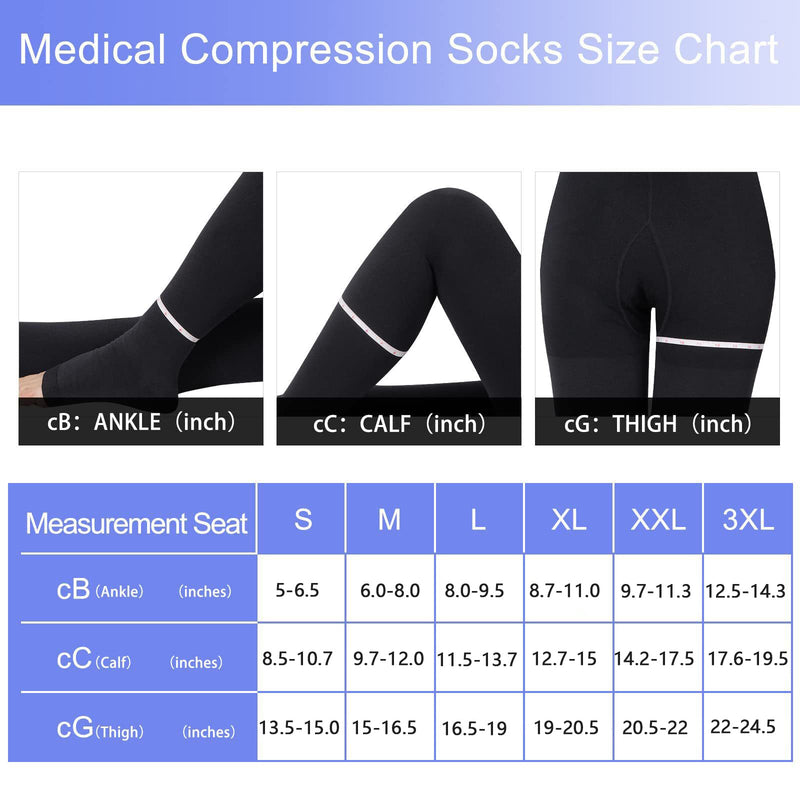 [Australia] - Medical Compression Pantyhose for Women & Men, 20-30mmHg Compression Stockings Beige-a Medium 
