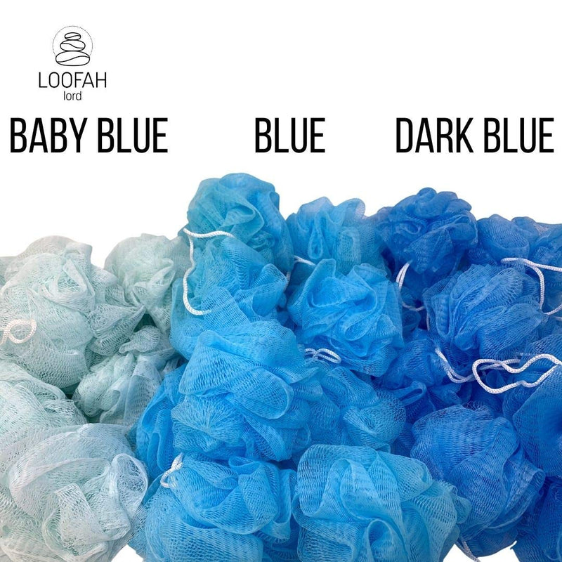 [Australia] - Loofah Lord 12 Baby Blue Bath or Shower Sponge Loofahs Pouf Mesh Wholesale Bulk Lot Baby Blue 12 