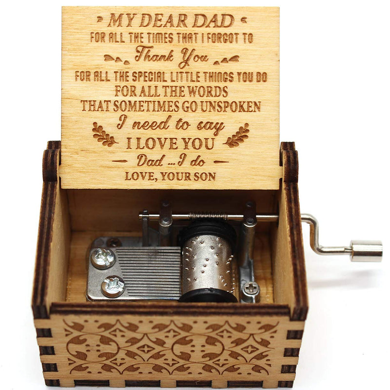 [Australia] - ukebobo Wooden Music Box- You are My Sunshine Music Box, from Son to Dad, Unique Music Box for Dad - 1 Set 