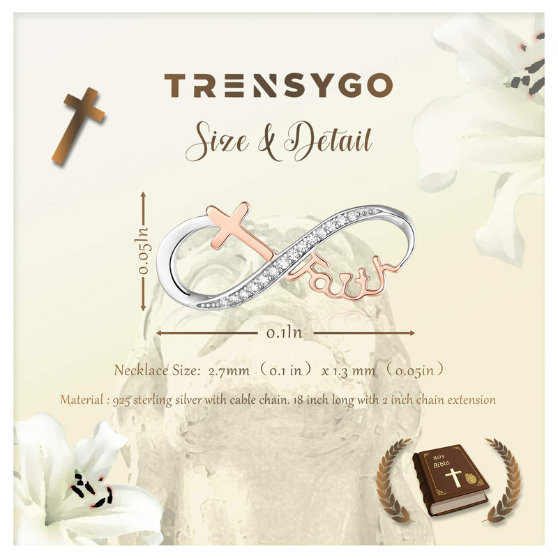 [Australia] - TRENSYGO Infinity Collection 925 Sterling Silver Heartbeat Infinity Cross Anchor Sunflower Nurse Necklace Jewelry Gifts for Women and Girls Cross Infinity 