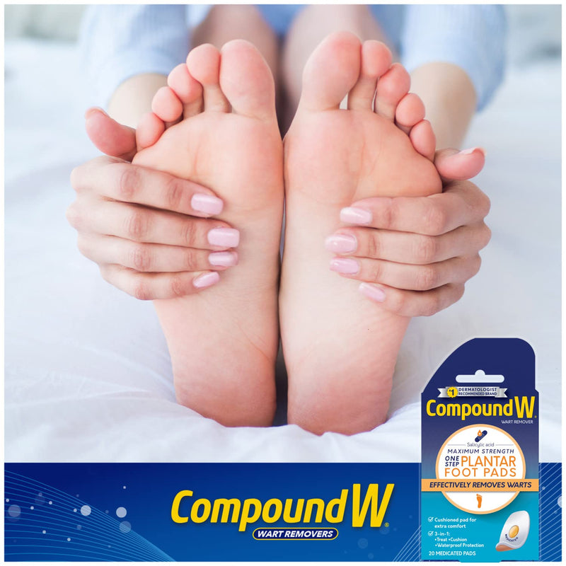 [Australia] - Compound W Maximum Strength One Step Plantar Wart Remover Foot Pads, 20 Count Plantar Wart Foot Pads 