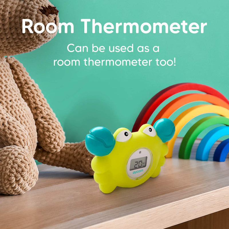 [Australia] - Aycorn Digital Baby Bath and Room Thermometer. Fast and Accurate Water Readings with LED Warning Alarm Ensures Your Child's Safety. Cute Floating Bathtub Toy Makes Perfect Bathtime Fun for Infants 