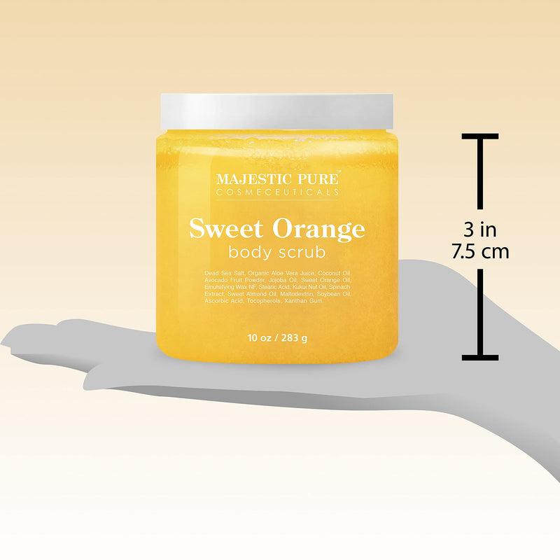 [Australia] - Majestic Pure Sweet Orange Body Scrub - Exfoliates, Moisturizes, and Nourishes Skin, 10 oz 