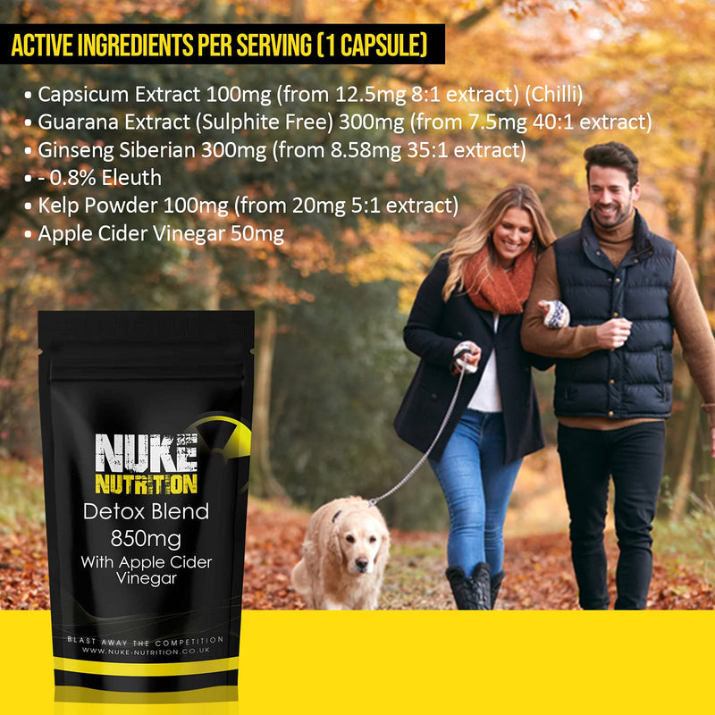 [Australia] - Nuke Nutrition Colon Cleanse - 60 Capsules - Colon Cleanse Detox & Debloat for Gut & Bowel Health - Bowel Cleanse - Strong Colon Cleanse - 5 Advanced Ingredients with Apple Cider Vinegar & Ginseng 60 Count (Pack of 1) 