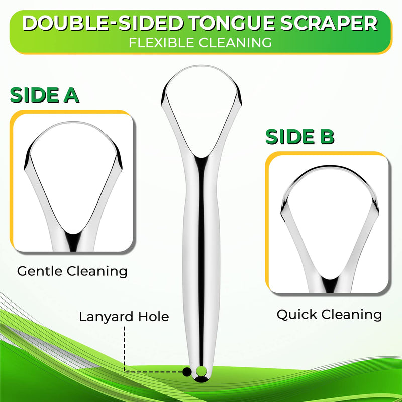 [Australia] - Artcut Tongue Scraper, 3-Pack Stainless Steel Tongue Cleaner with Travel Case, Toungescraper Tongue Scrapers for Adults, Kids, Scraper Tongue Cleaners Kit for Fresh Breath & Oral Health 3 Pack 