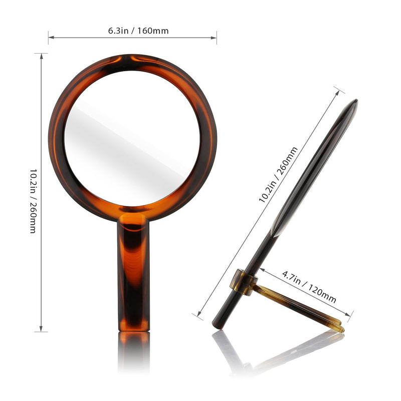 [Australia] - Beautifive Hand Mirror, Hand Held Mirrors with Adjustable Handle，1x/7x Magnifying Double Sided Handheld Makeup Mirror with Stand for Vanity Beauty Travel Table Shaving Bathroom Amber Color 1X/7X 