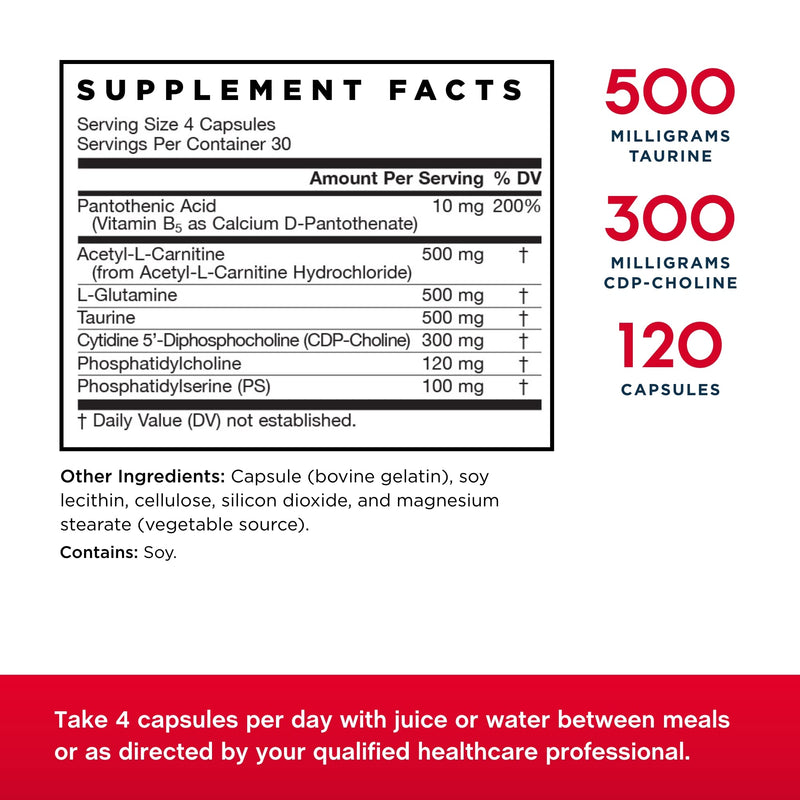 [Australia] - Jarrow Formulas Neuro Optimizer - 120 Capsules - Brain Health & Antioxidant Support - Includes 7 Neuro Nutrients - Gluten Free - 30 Servings 120 Count (Pack of 1) 