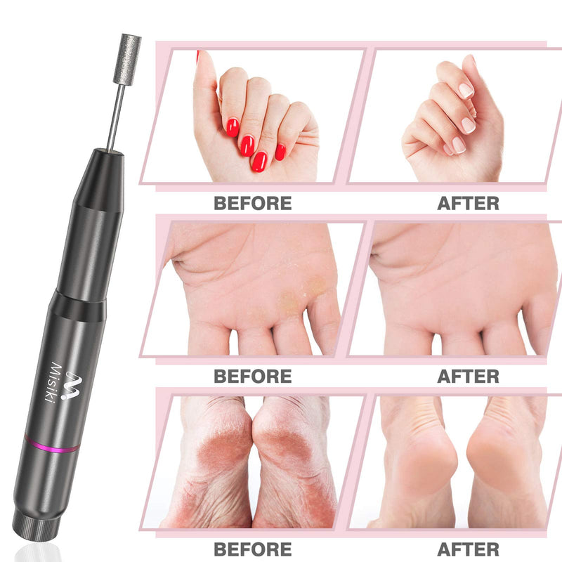 [Australia] - Misiki Electric Nail Drill Professional Electric Nail File Machine Portable Manicure Pedicure Drill Kit for Acrylic, Gel Nails, Manicure Pedicure Polishing with 66 Sanding Bands, 6 Nail Drill Bits Set 